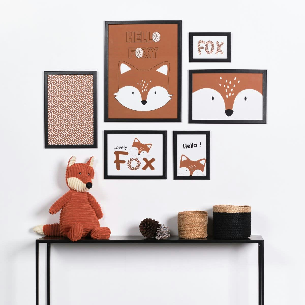 FUNNY RENARD - Lot 6 de cadres photos en bois noir 45x35x21