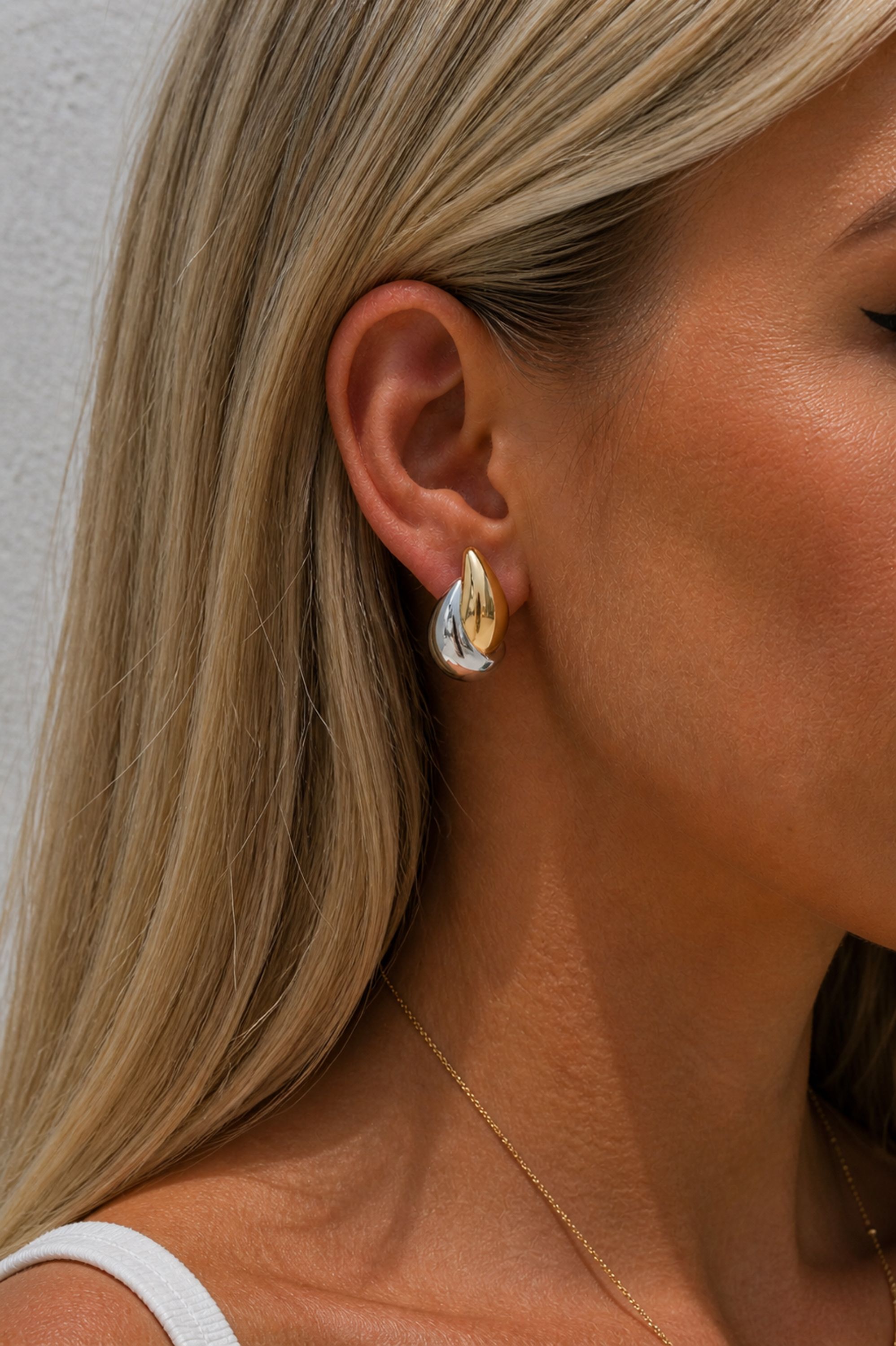 Jon Richard Two Tone Statement Earrings
