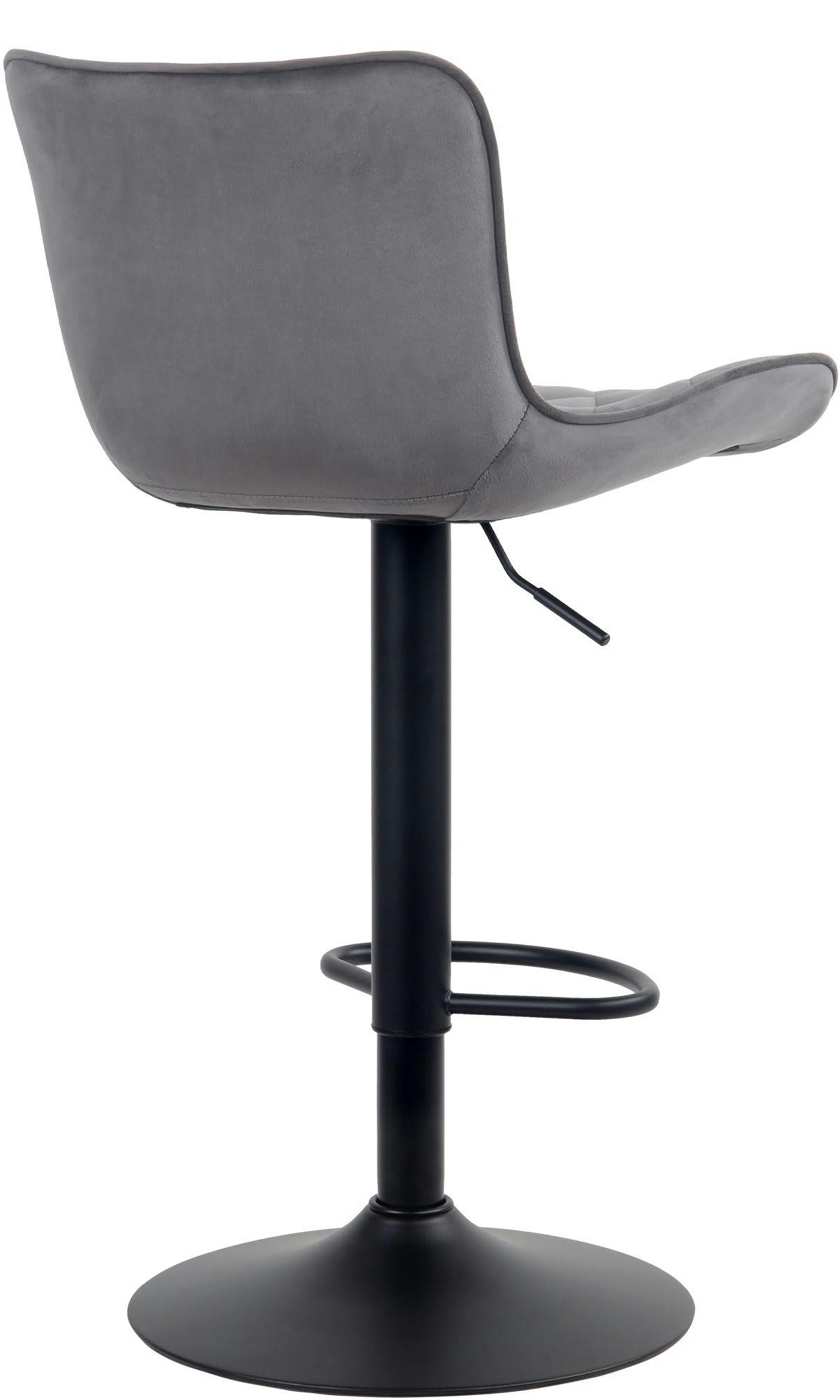 EMMA - Tabouret de bar ajustable pivotant velours Gris foncé