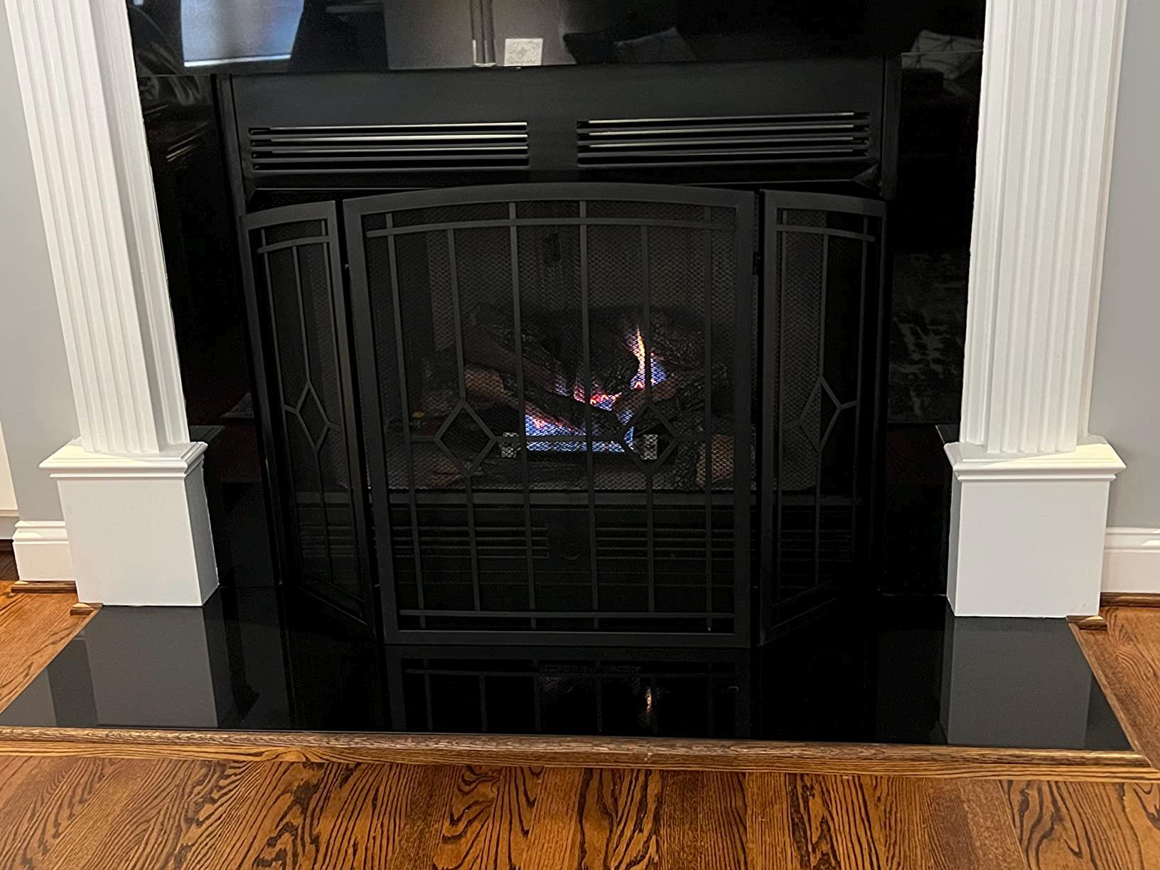 Wrought Iron Fire Spark Decorative Fireplace Screen-3 Panel