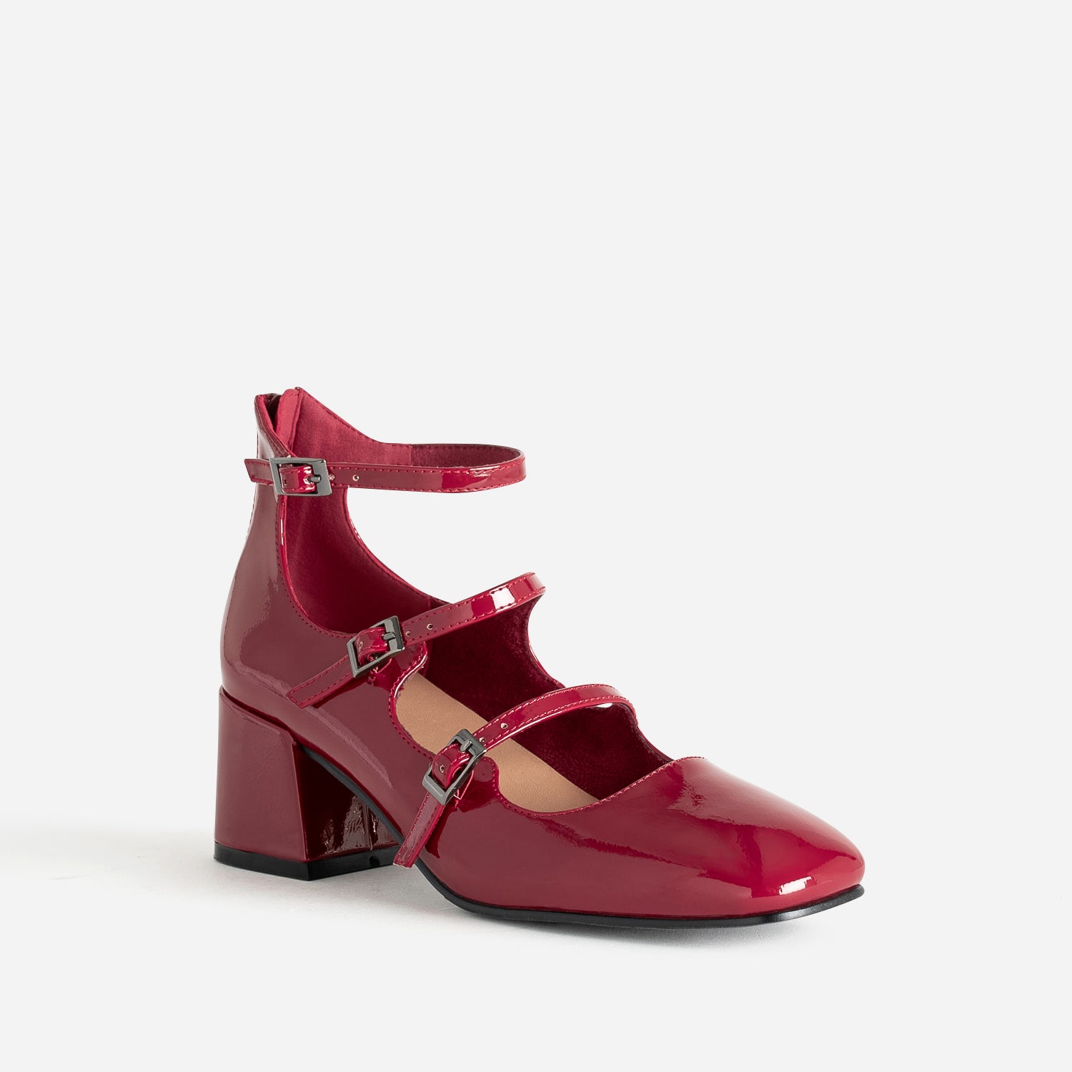 Babies rouge vernie à talon triple bride