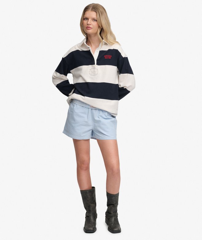 Cotton Elastic Check Shorts