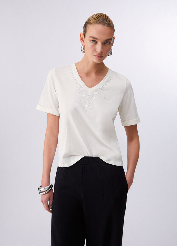 T-shirt con strass