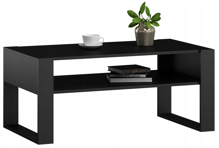 Ława stolik kawowy KAJA 120cm czarny-czarny loft retro PER