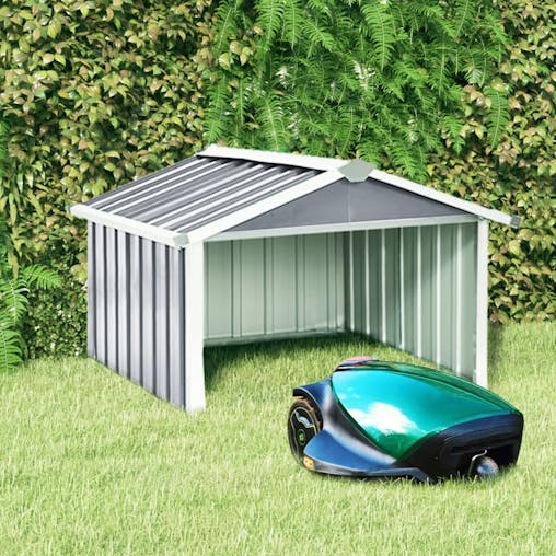 NNEVL Garden Robot Lawnmower Shed 92x97x63 cm Galvanised Steel Grey