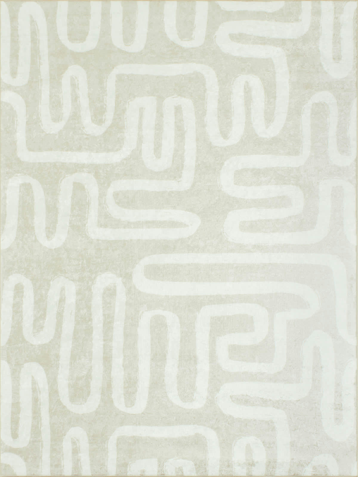 GREGE - Tapis Géométrique Beige et Blanc 120x160