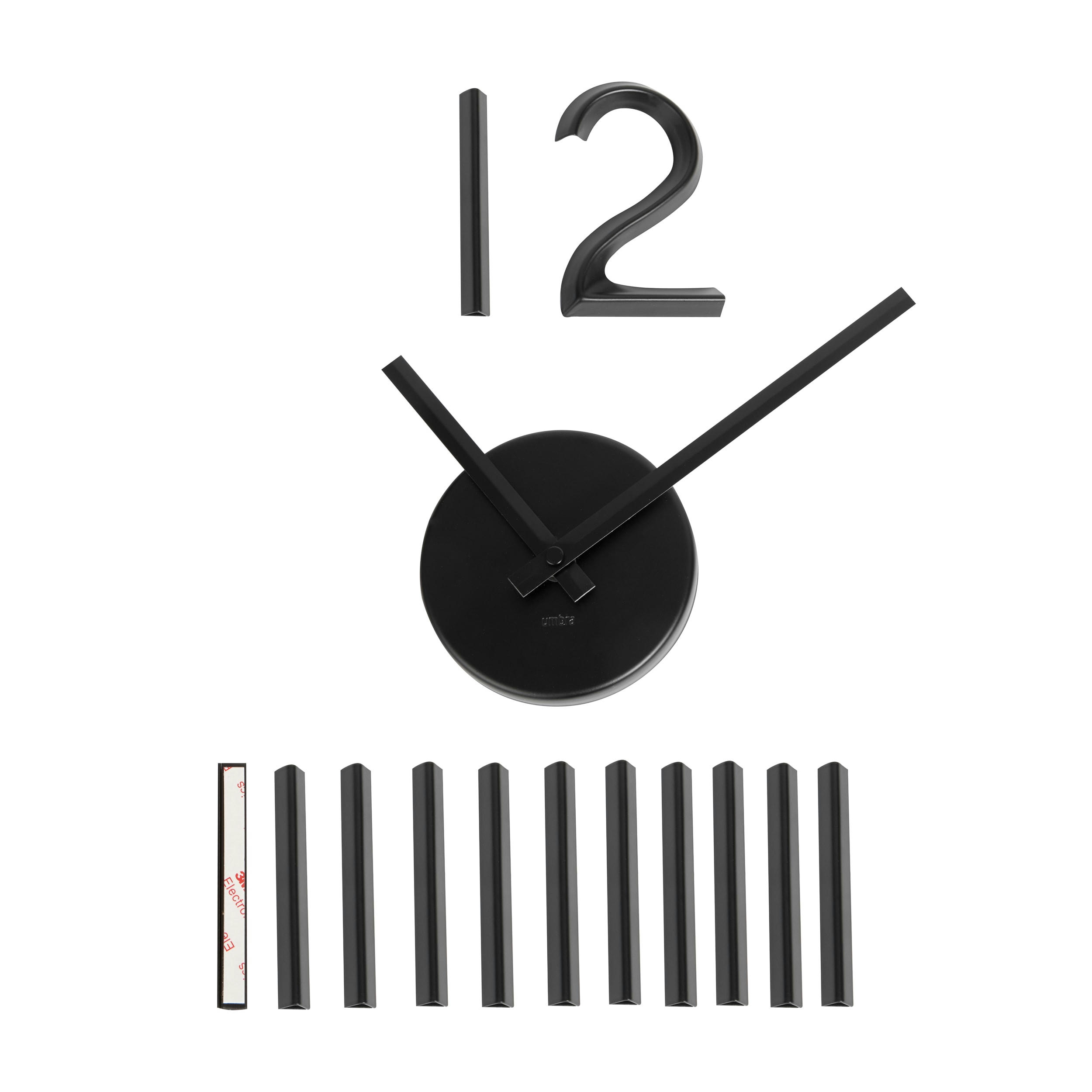 BLINK - Horloge silencieuse en métal noir D 100cm