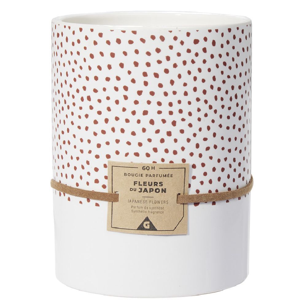 Bougie parfumée rose senteur fleurs du Japon 60H