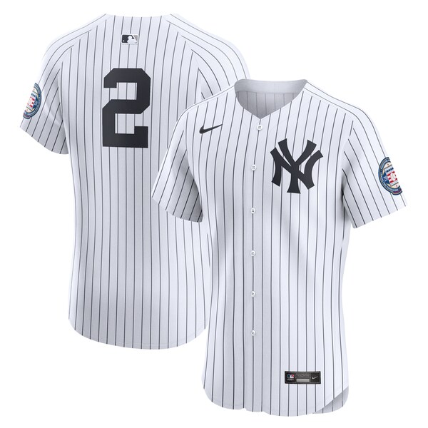 Derek Jeter New York Yankees Nike Home 2020 Hall of Fame Induction Patch Elite Player Jersey - White