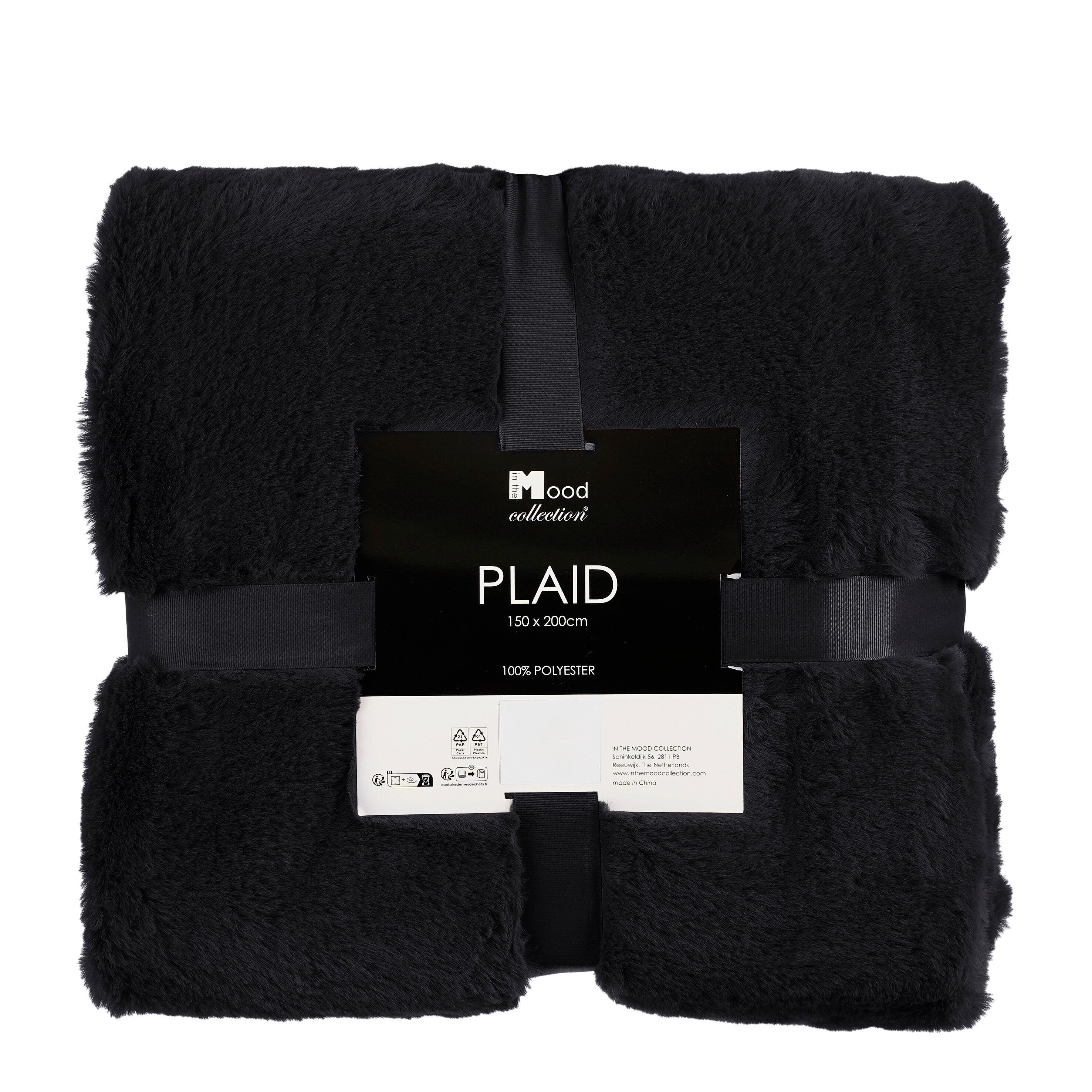 In The Mood Collection Bronte Fleece Deken - L200 x B150 cm - Zwart