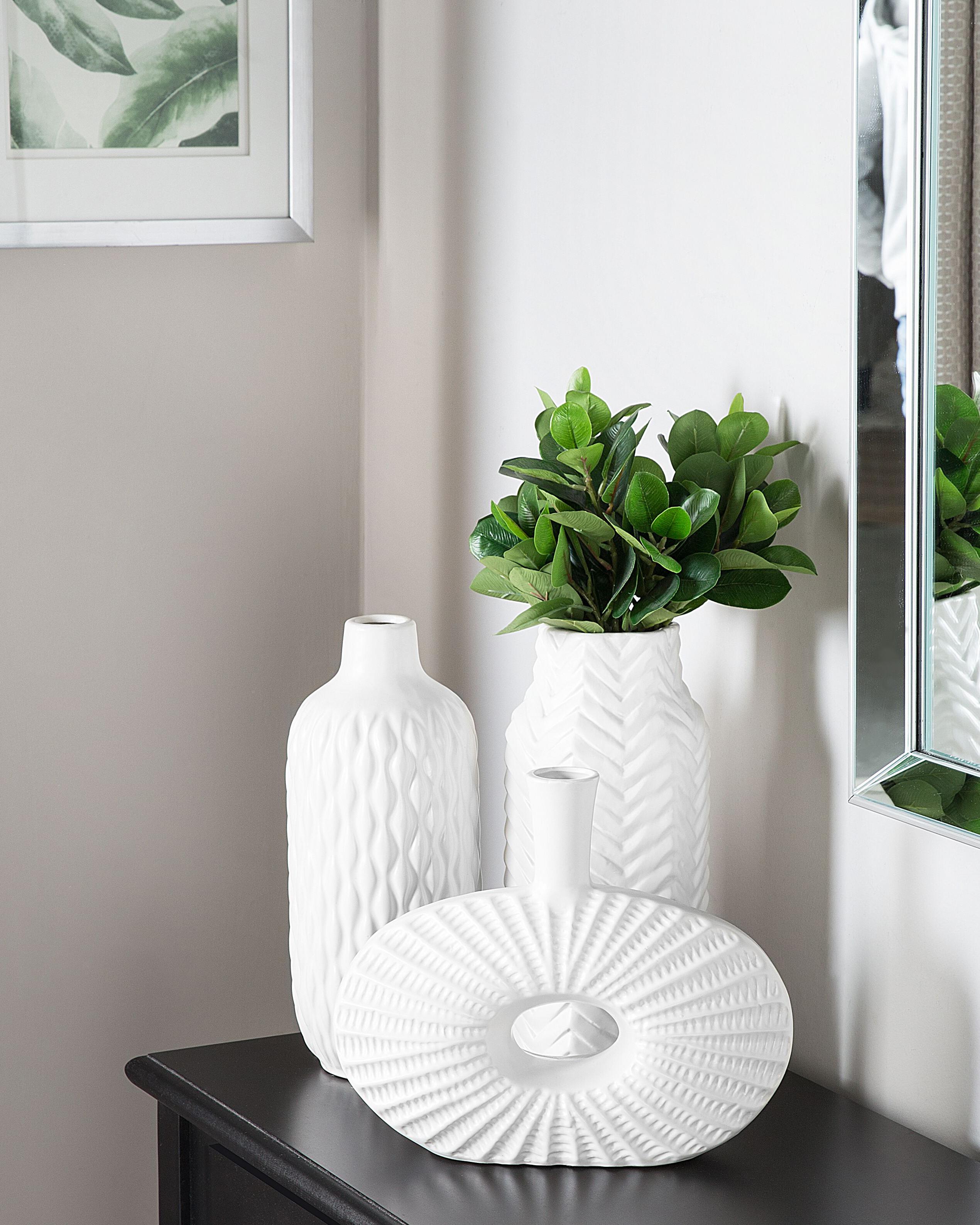 Decorative Vase XANTHOS Stoneware 32 cm White