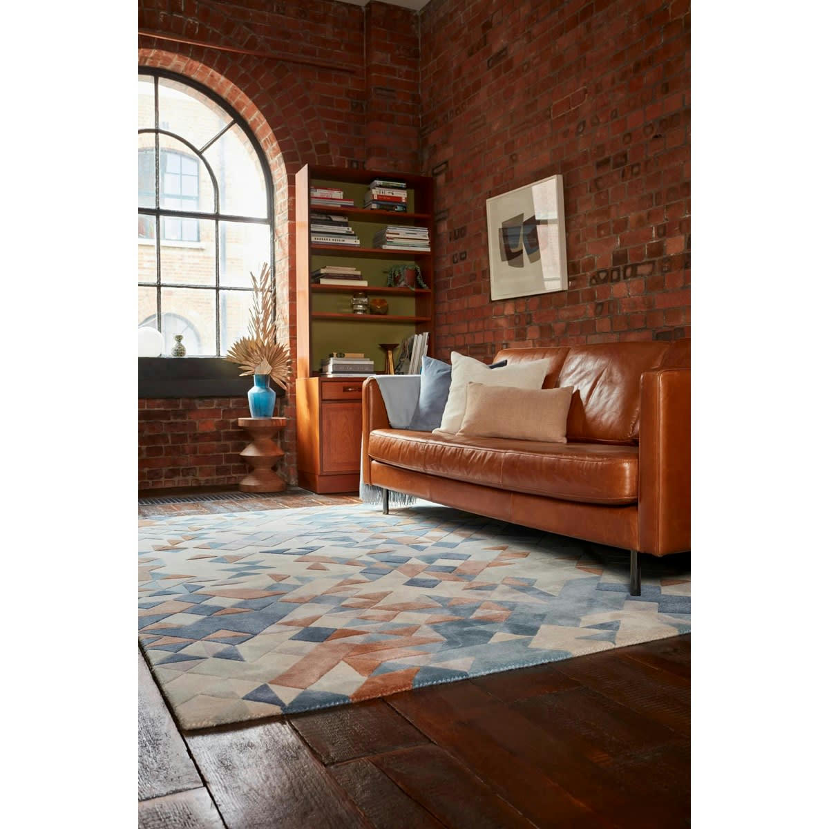 MYSTERIA - Tapis de salon en Laine Bleu 120x170 cm