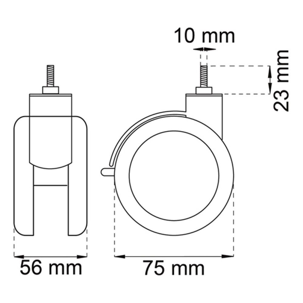 DOBBELTHJUL HABO LÅSBART GRÅ 75MM