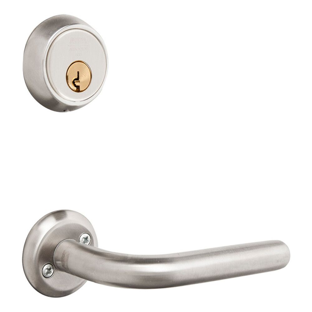 LÅSESETT ASSA ABLOY ENTRÉ S3 RUSTFRITT TRYKKE 8665 INKL 5 NØKLER