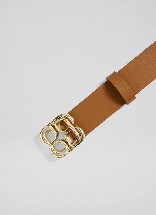 Perry Flower Detail Tan Belt