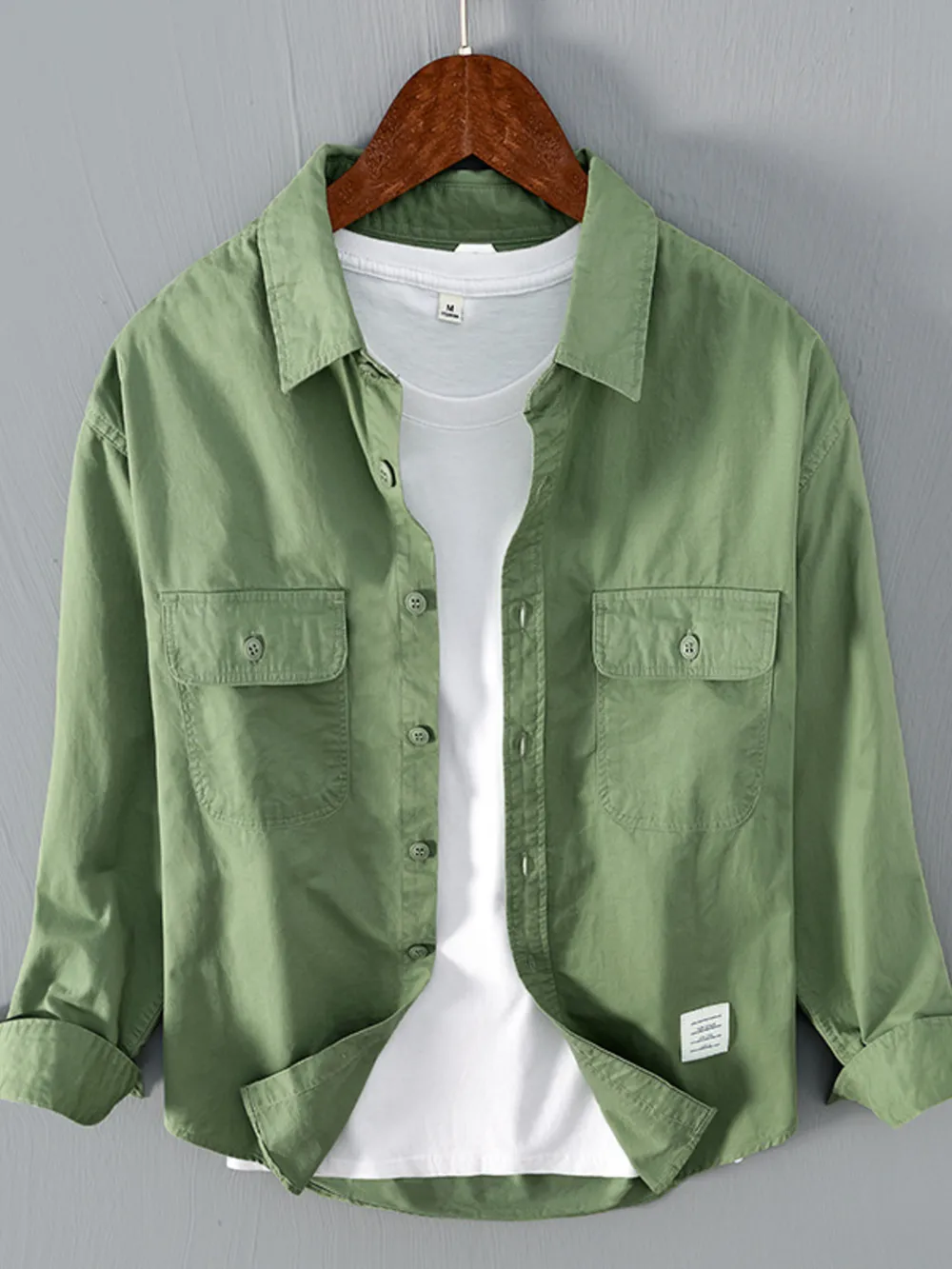 Men's Plus Size Button Up Long Sleeve Shirt