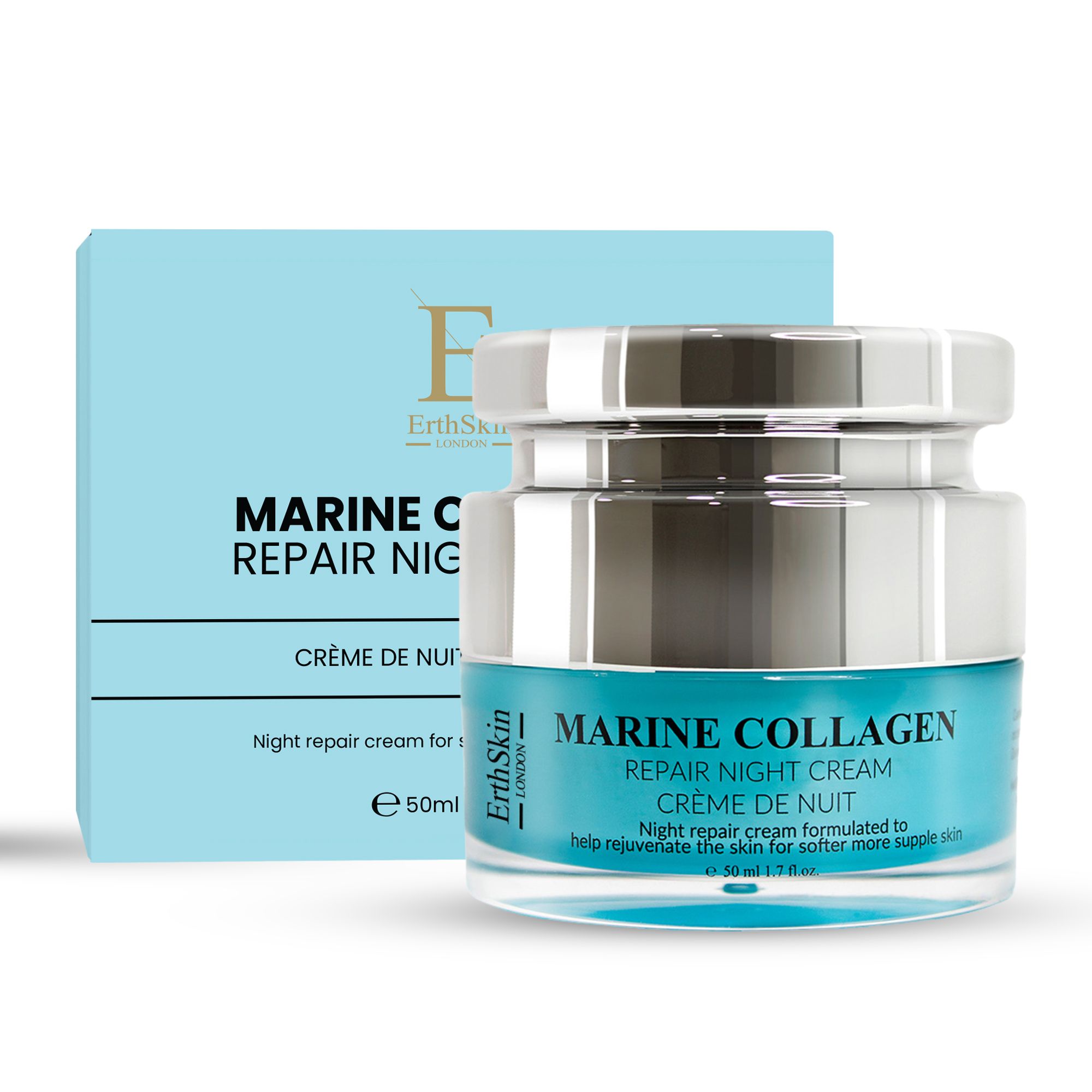 Erth Skin London Marine Collagen Night Repair Anti-Aging and Anti-Wrinkle Duo
