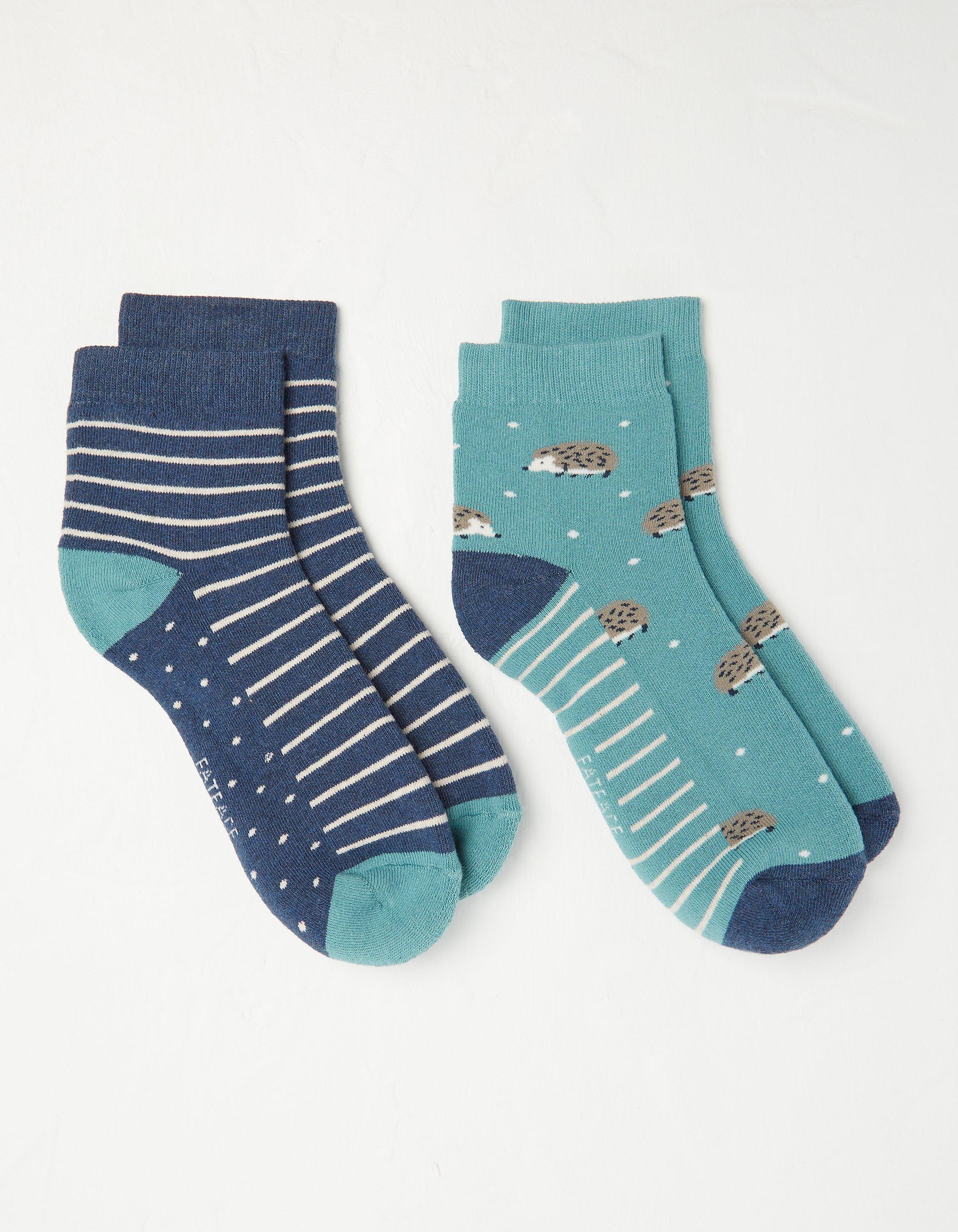 Two Pack Hedgehog Short Welly Socks
