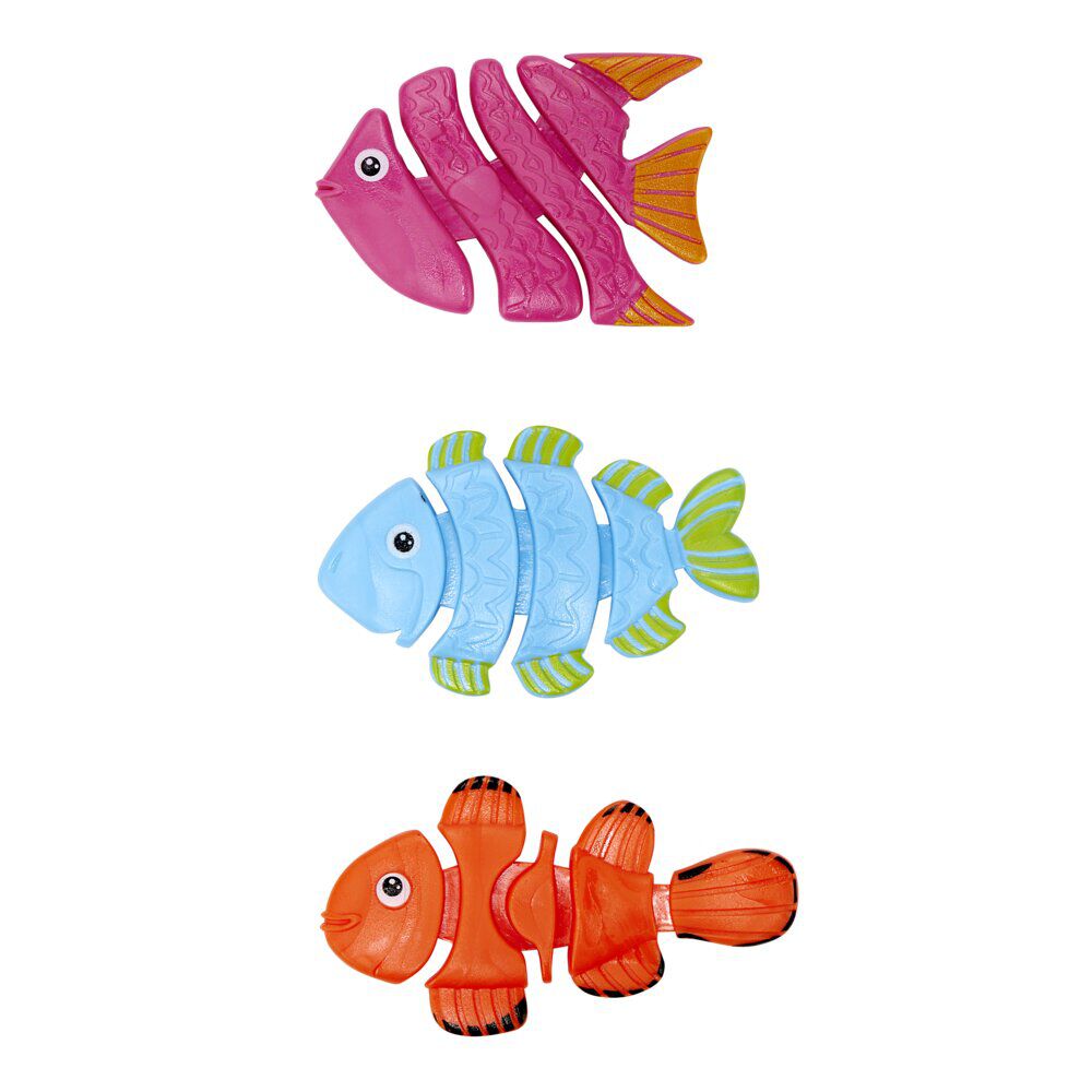Jeu de plongée lesté poisson plastique 6,5x11cm (3 pièces)