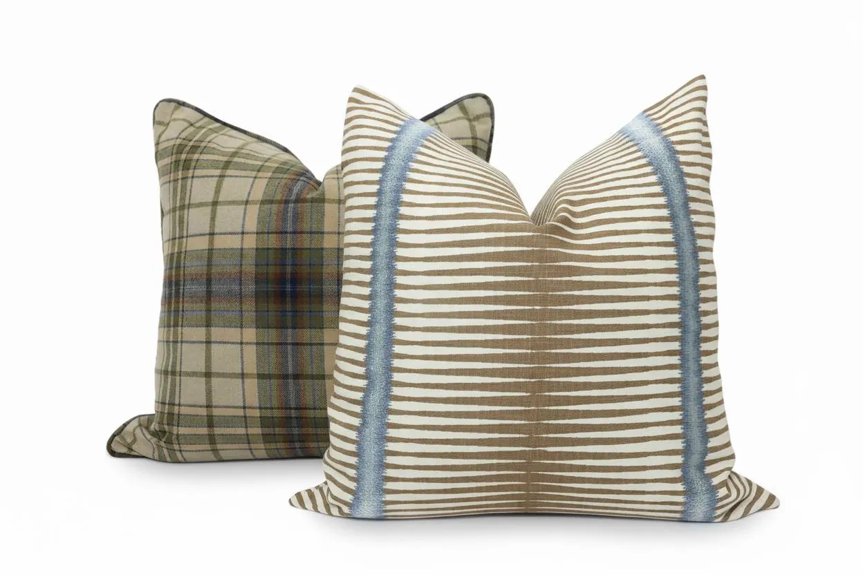Stroheim Saddle Frenzy Stripe Embroidered Pillow Cover
