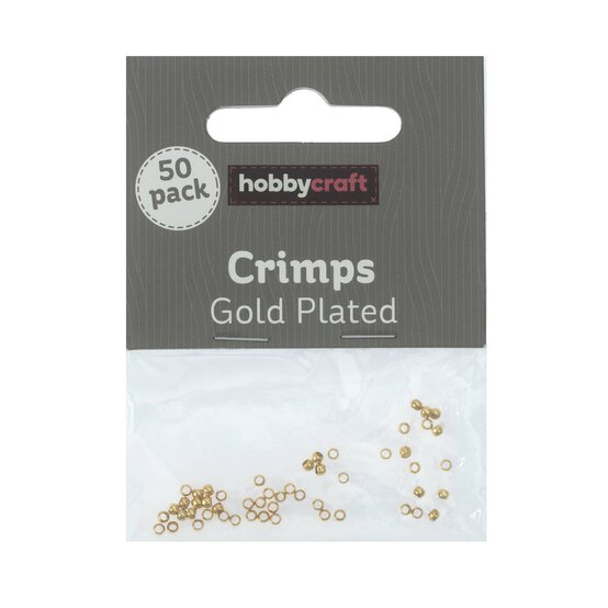Gold Plated Crimps 2mm 50 Pack
