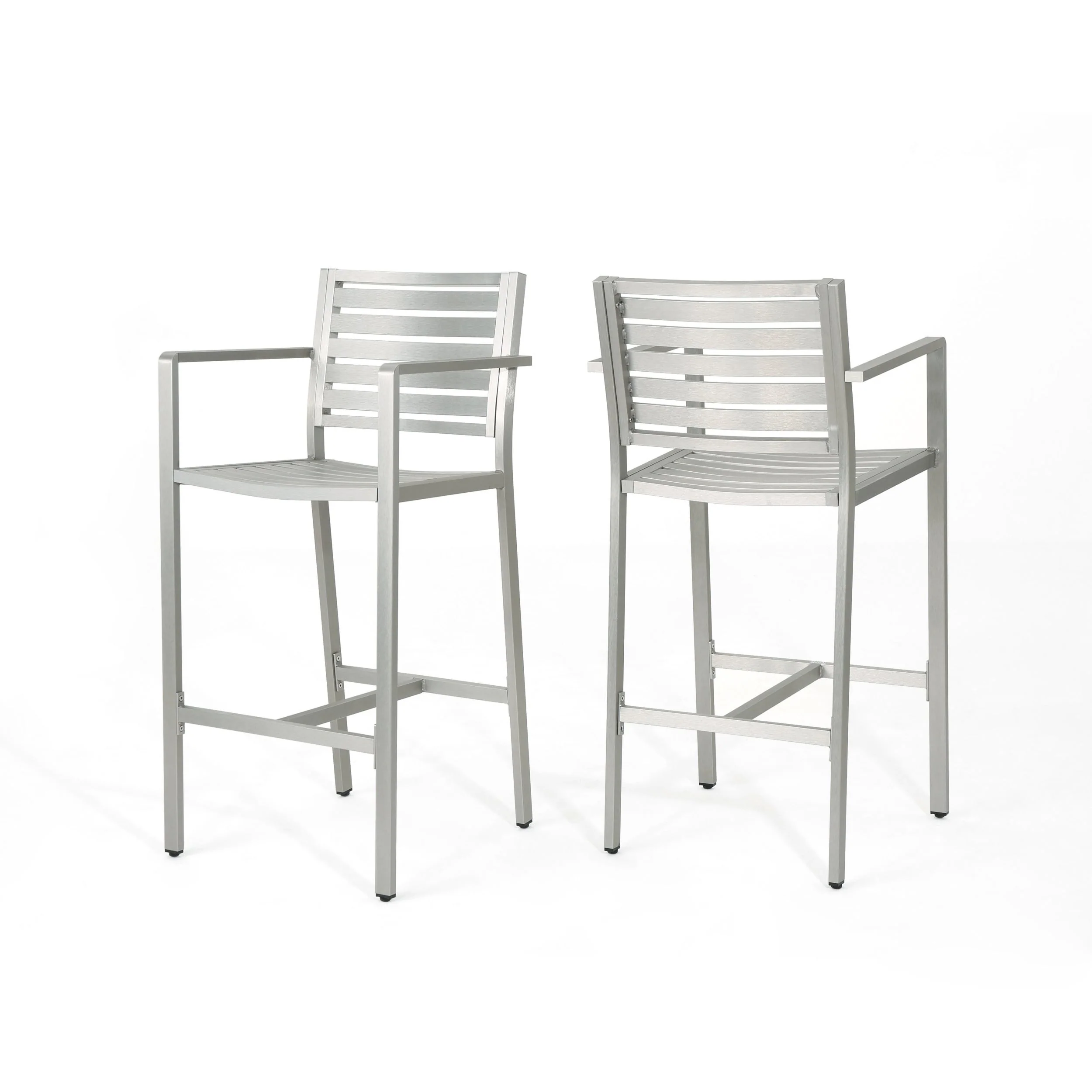 Cape Coral Outdoor Aluminum 30 Inch Barstools (Set of 2) by Christopher Knight Home