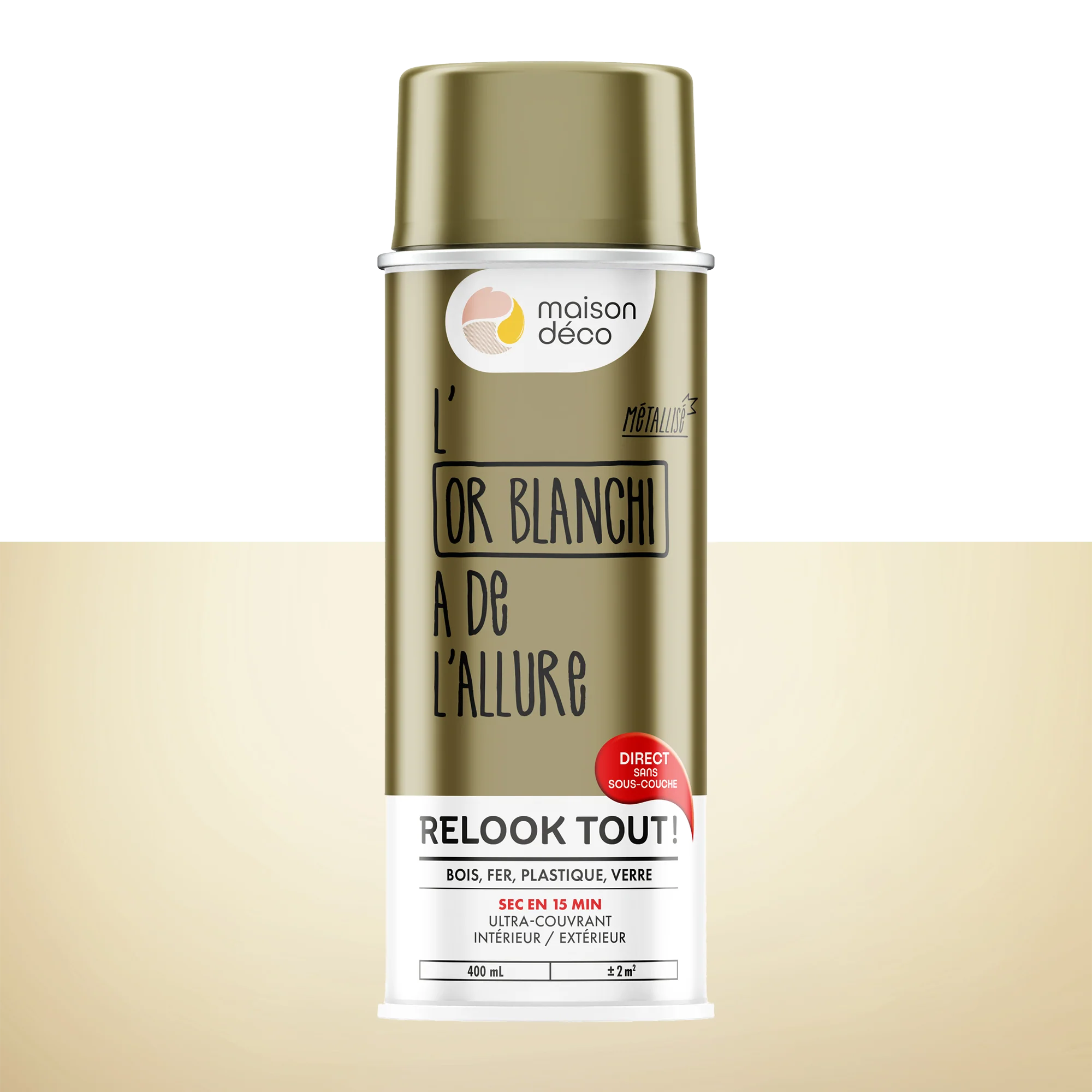 Relook tout aérosol Peinture Bombe de peinture or blanchi Brillant 0,4 L
