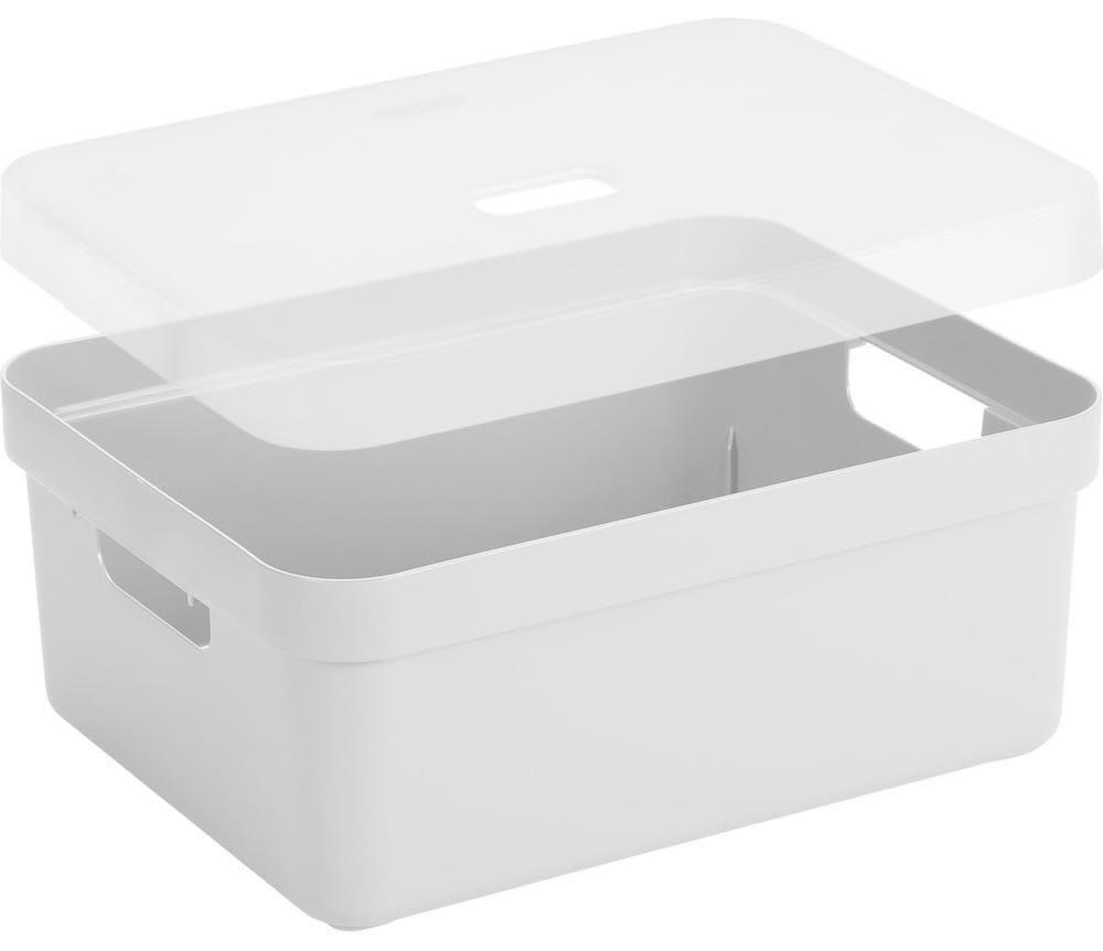 - Boite de rangement avec couvercle transparent sigma home box 24l blanc