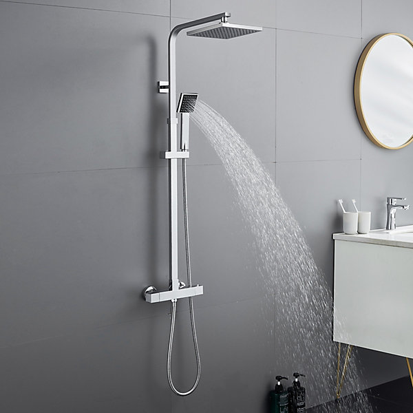 Colonne de Douche avec Robinetterie Thermostatique,Auralum MAX Ensemble de Douche avec pommeau   douchette