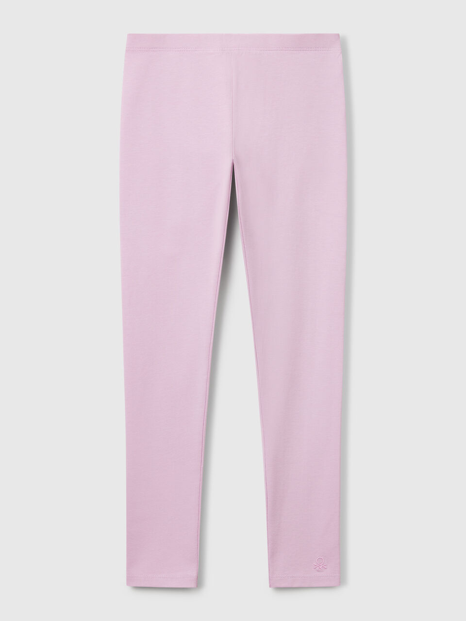 Stretch cotton leggings with logo