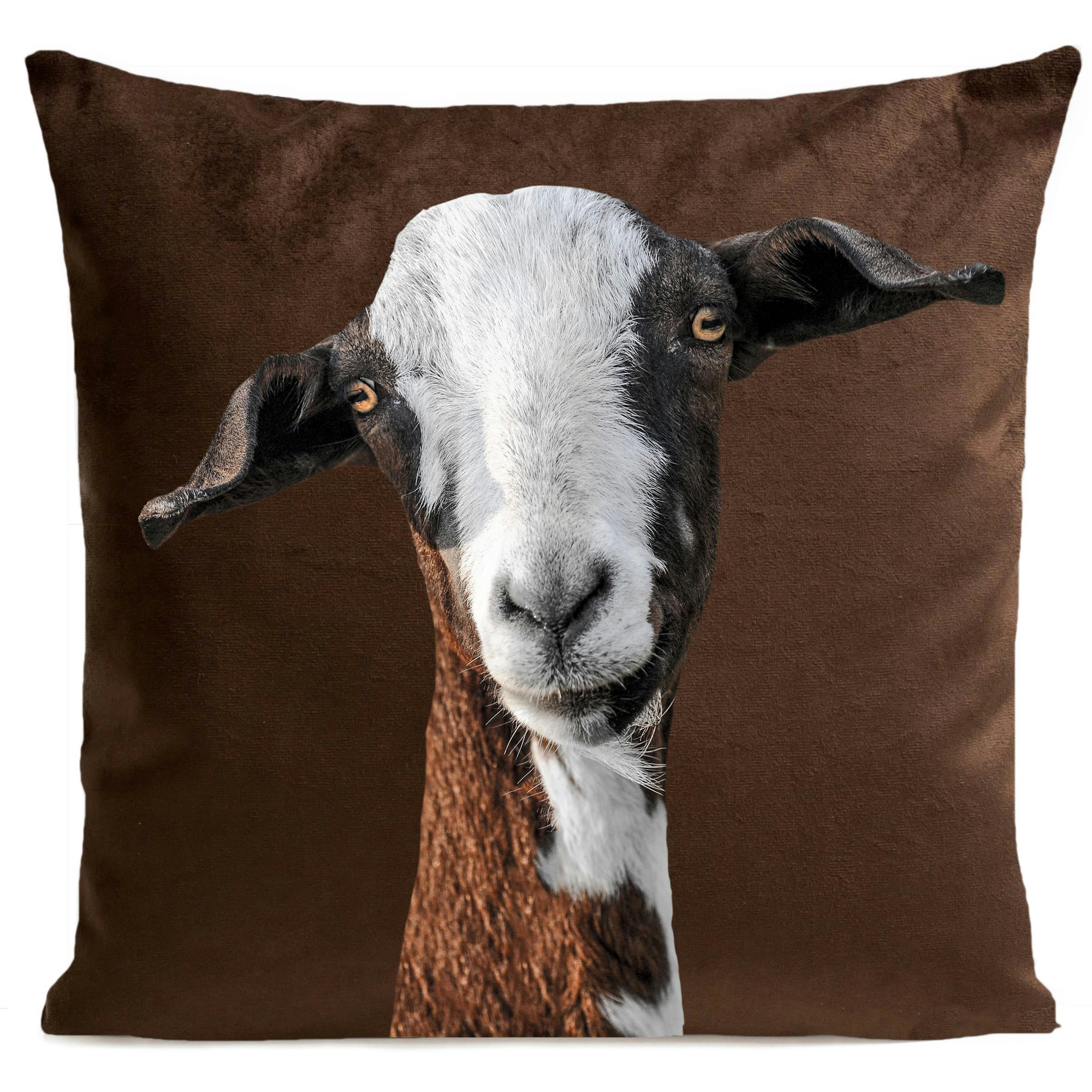 - Coussin campagne chèvre suédine marron 40x40cm