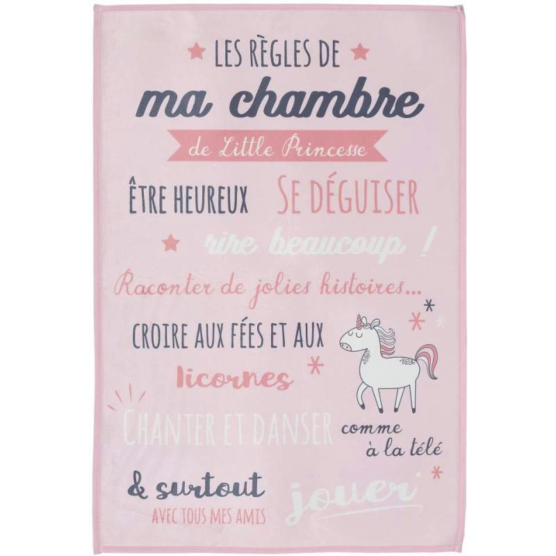 - Tapis règles de la chambre enfant 60x90 cm rose
