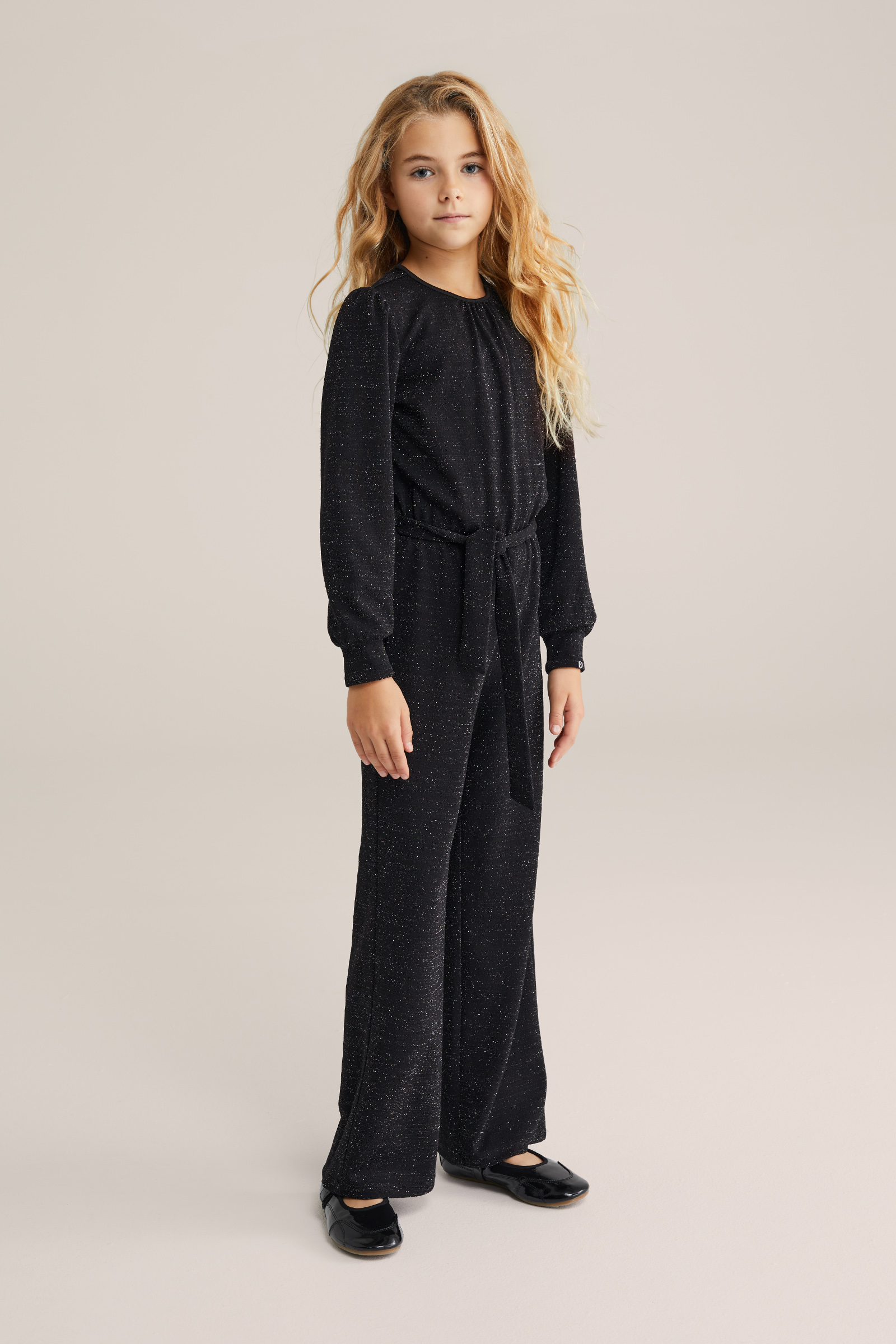 Meisjes jumpsuit met glittergaren