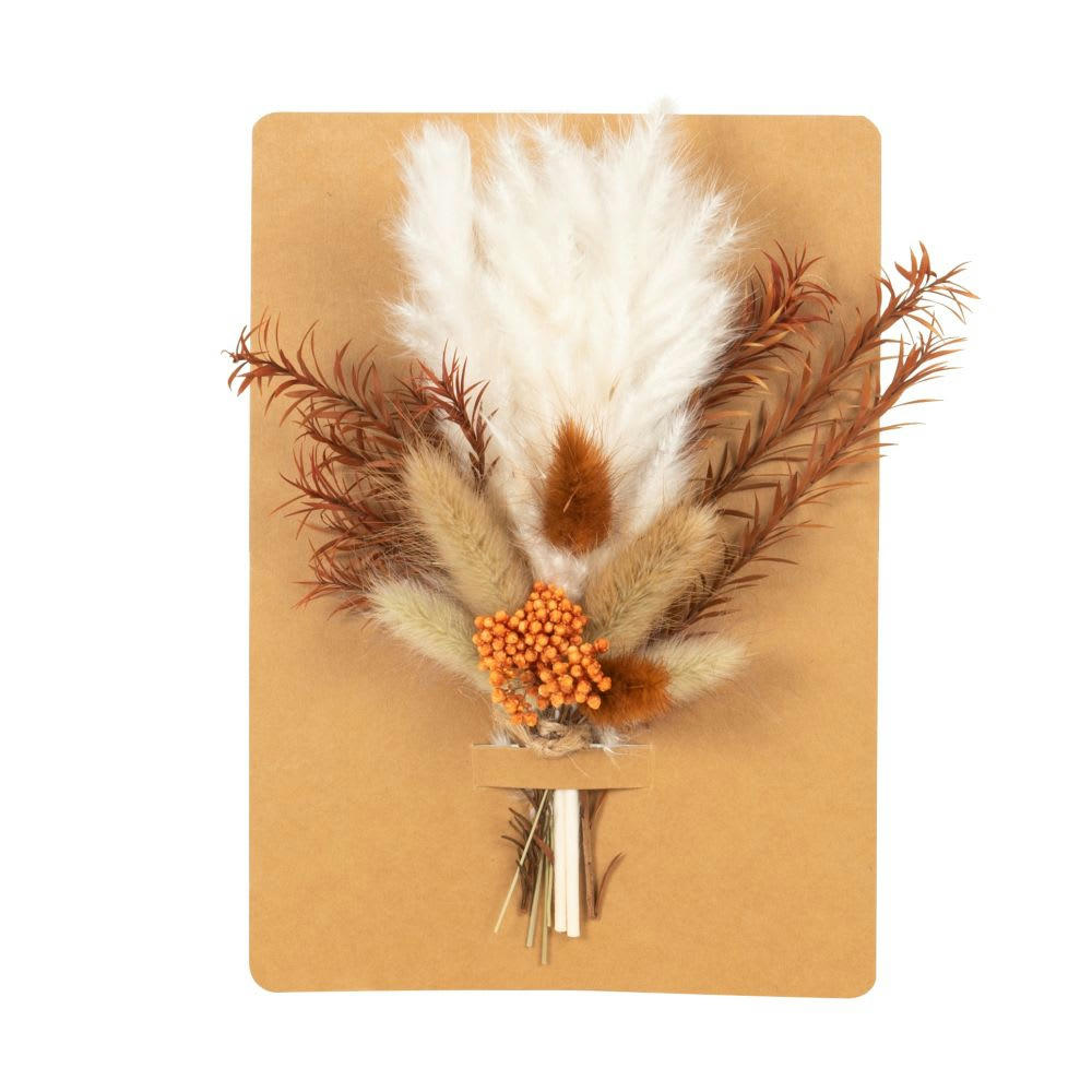 JEANNE - Bouquet de fleurs séchées orange, marron et écrues