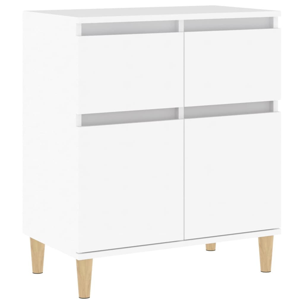 Szafka Biała z Drzwiami z Szufladami 60x35x70 cm do Salonu Pokoju