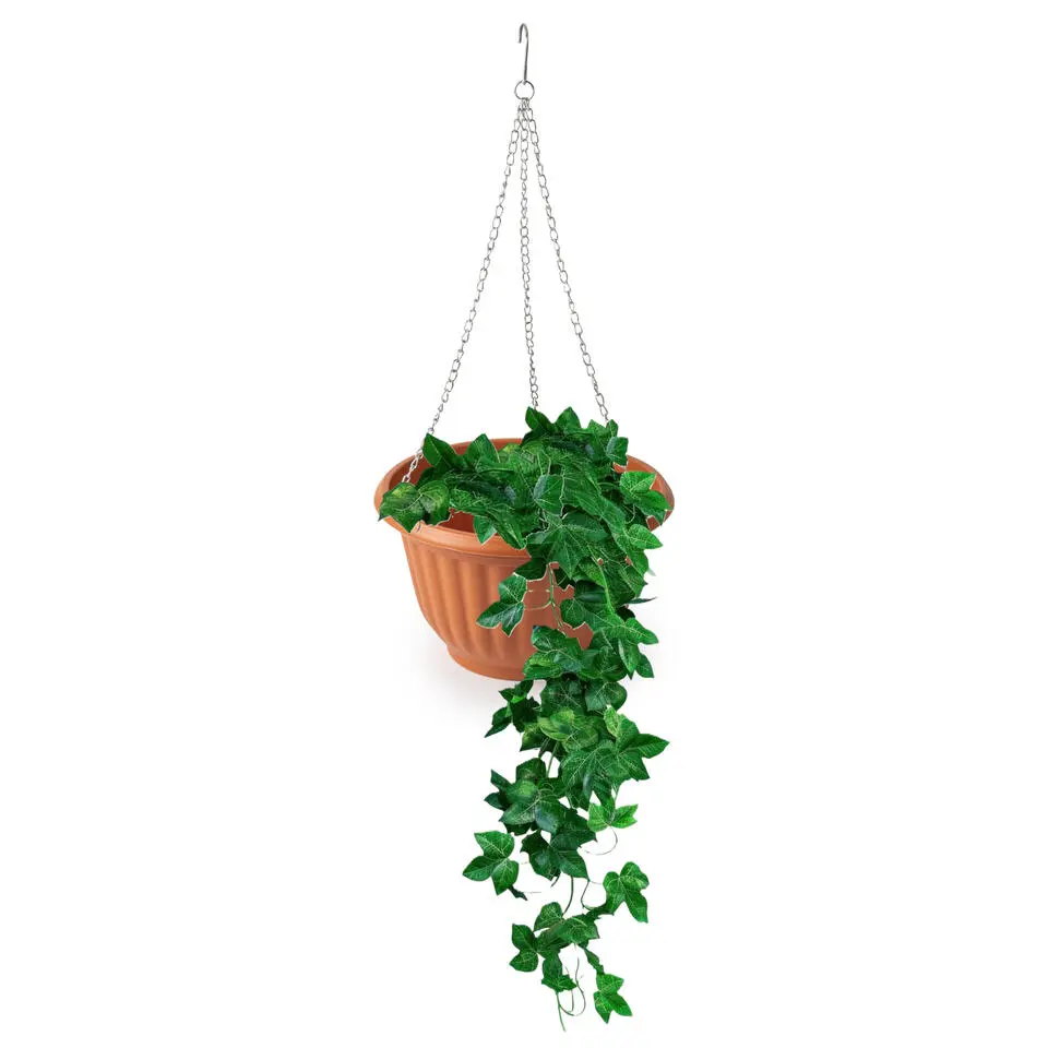 Plasticforte Plantenpot hangend - kunststof - terracotta - D25 cm