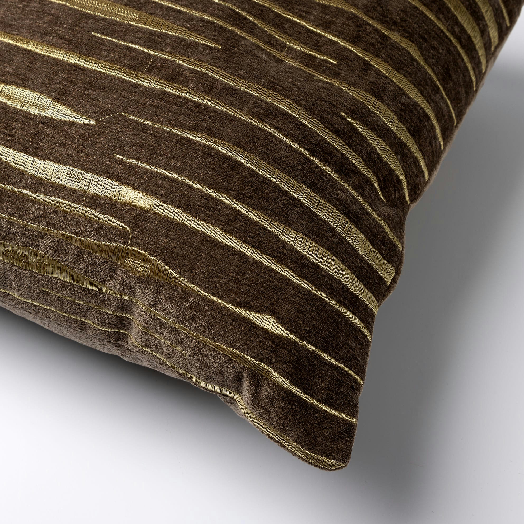 - Housse de coussin multicolore en velours-45x45 cm avec motif rayé