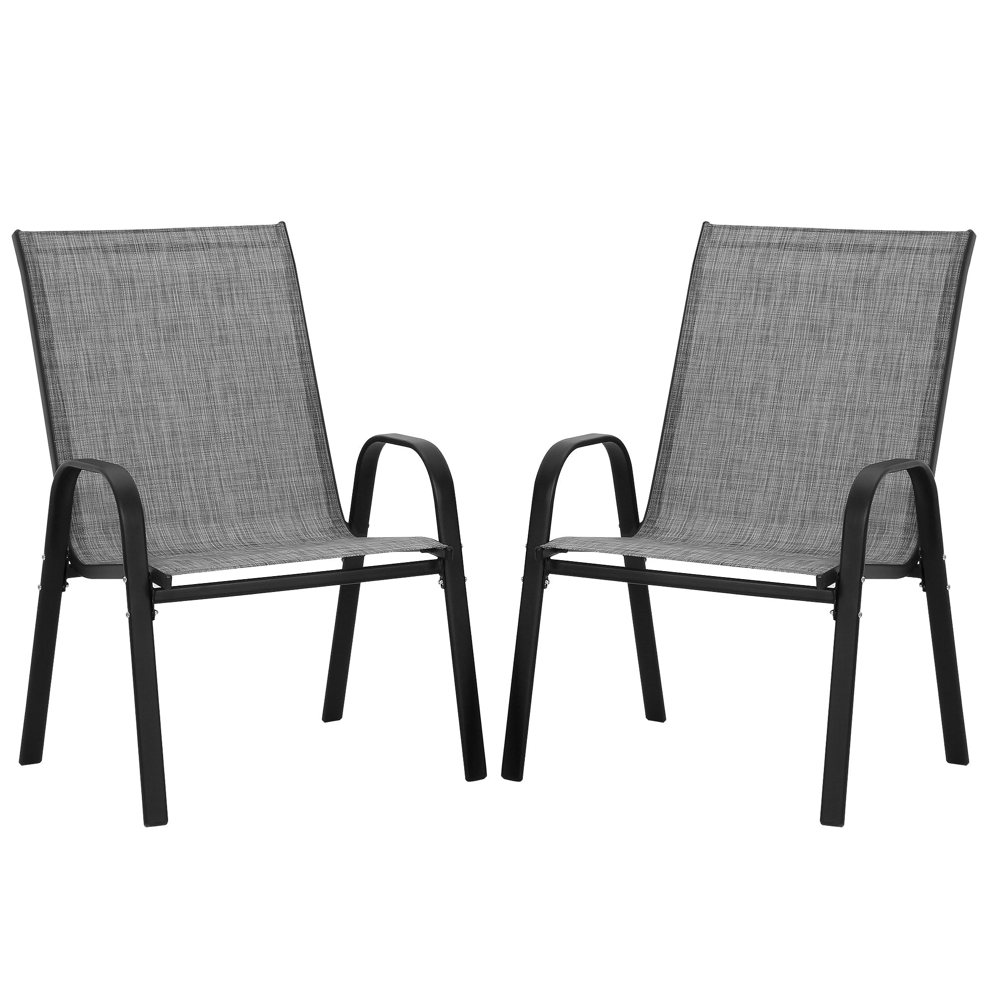 Patio Textilene Dining Chairs Set of 2/4/6/8, Outdoor Stackable Dining Chairs for Backyard, Patio Sling Chairs