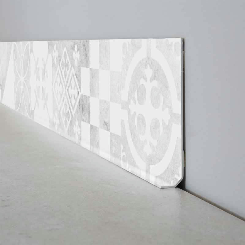 CARREAUX DE CIMENT - Plinthe PVC lot de 25 L200xH. 8cm Gris