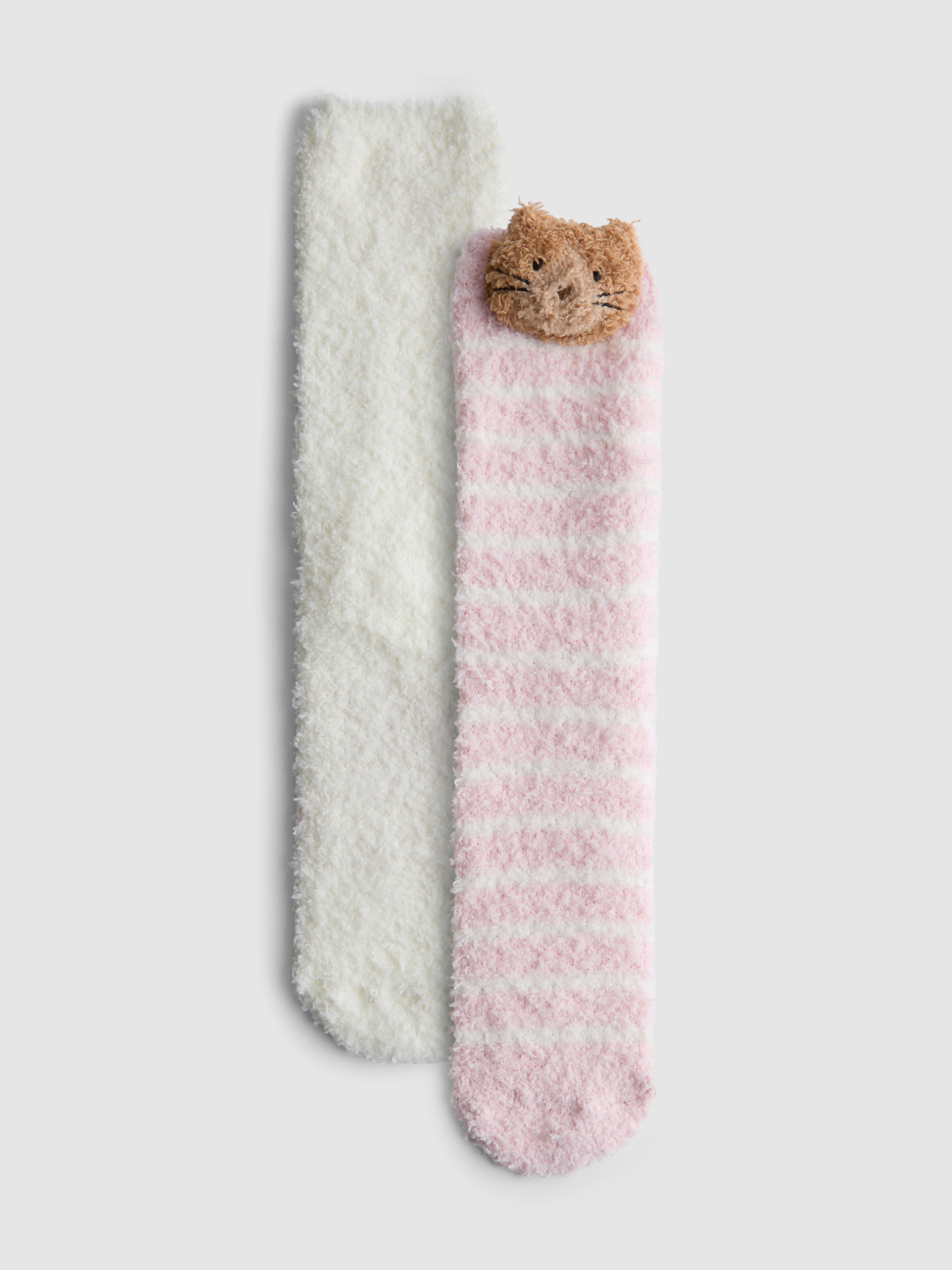 2pk Cozy Cat Slipper Socks