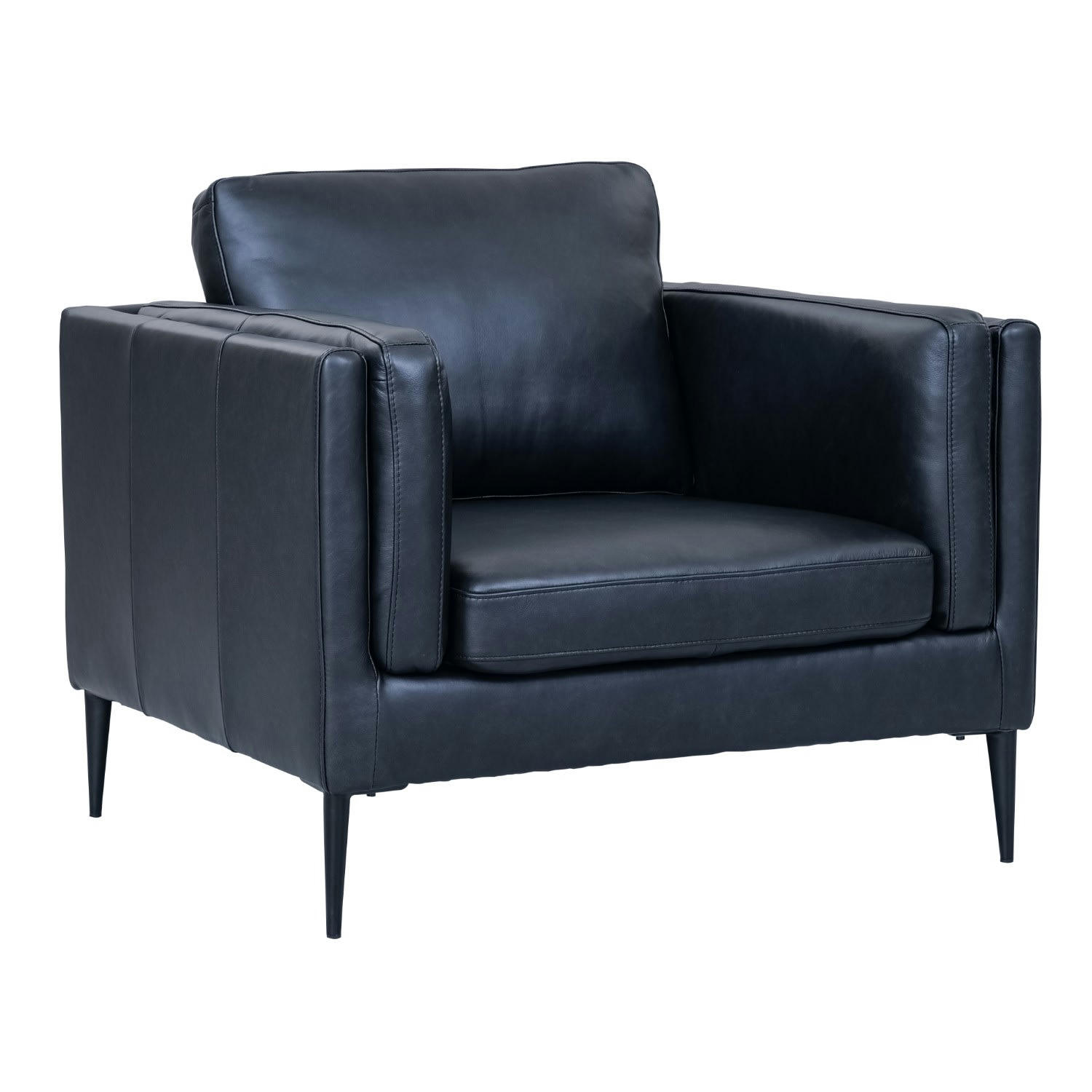 VALENCIA - Fauteuil en cuir noir