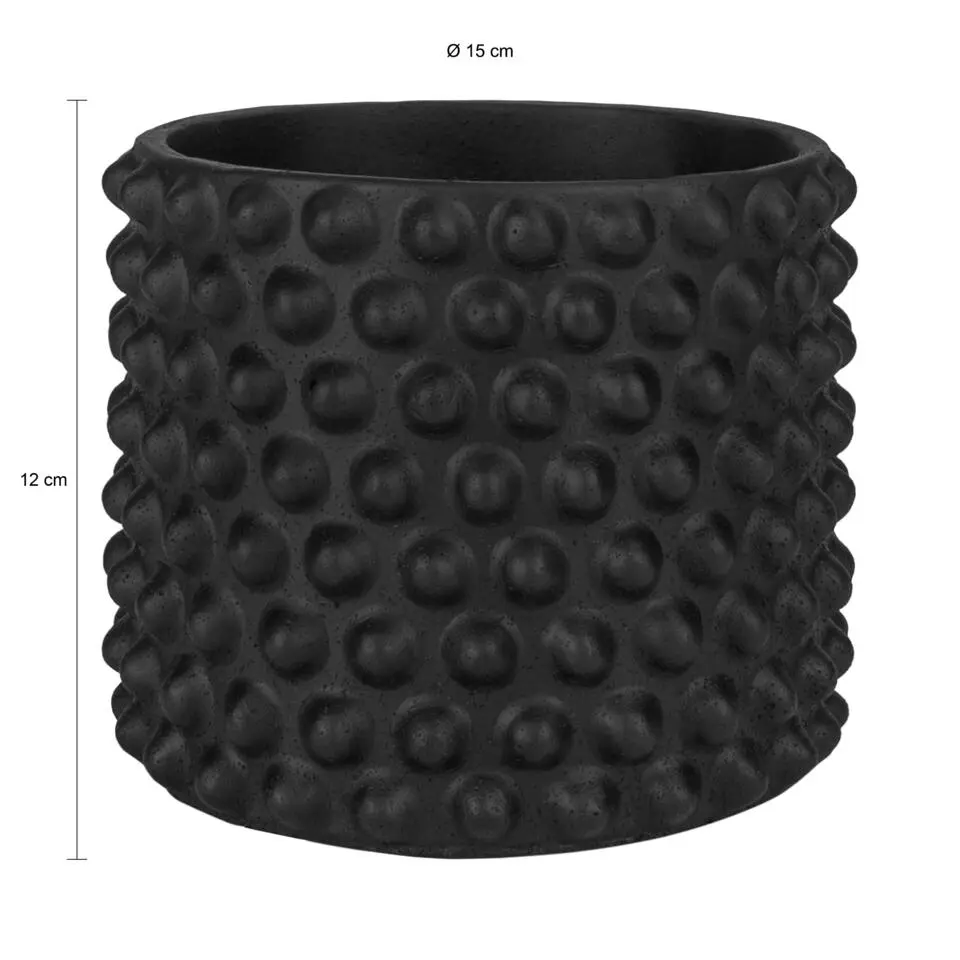 QUVIO Bloempot - Beton - Zwart