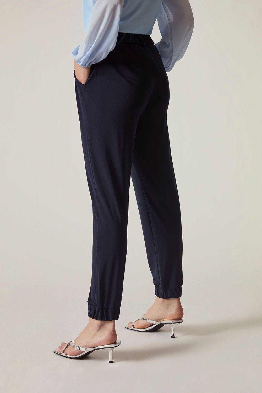 James Lakeland Navy Jersey Jogger Trousers