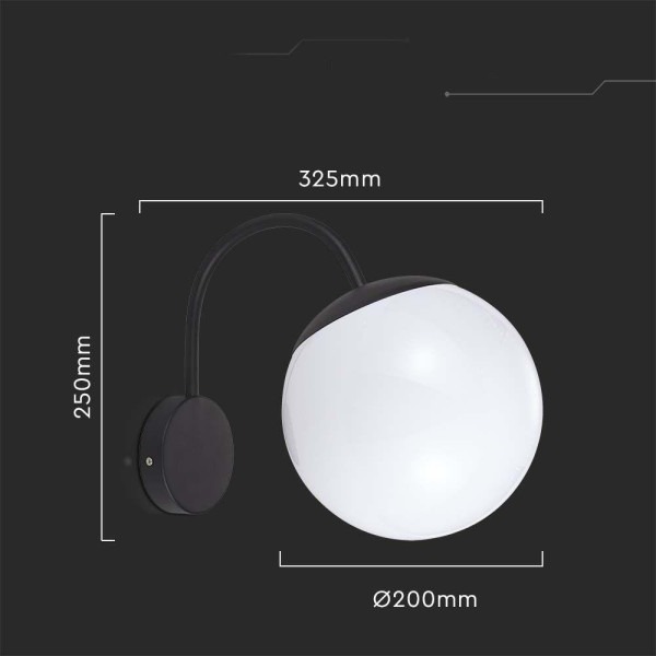 Kinkiet zewnętrznybiało-czarny 1223 1xE27x10W IP44 V-TAC