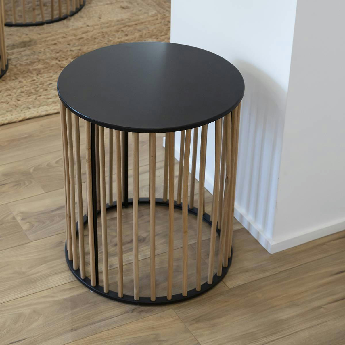 NICOLE - Table basse en bois noir 46.5 cm