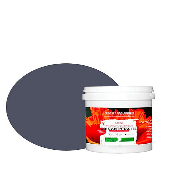 Gris Anthracite Peinture interieur exterieur aspect satin Natura - Gris Anthracite - 1L