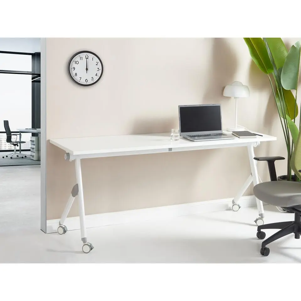 BENDI - Inklapbaar bureau - Wit - 180 x 60 cm - Staal