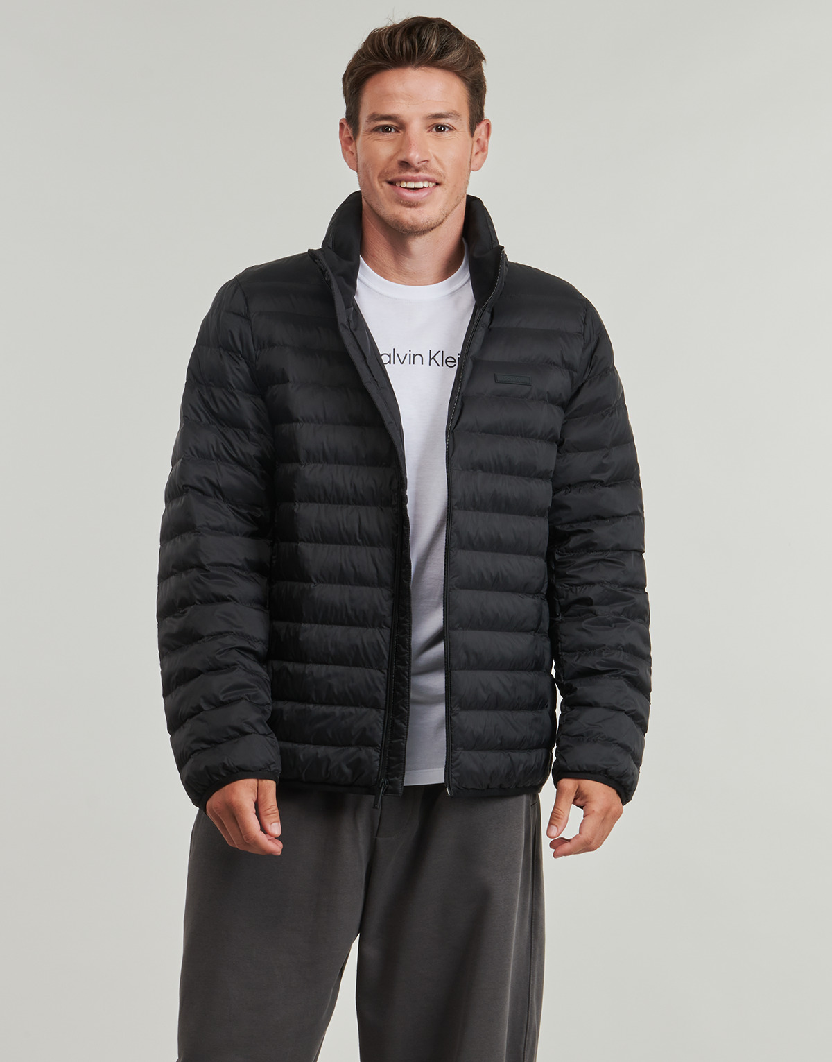 Calvin Klein Jeans - LS LT WT NYLON CHANNELED PUFFER - Black