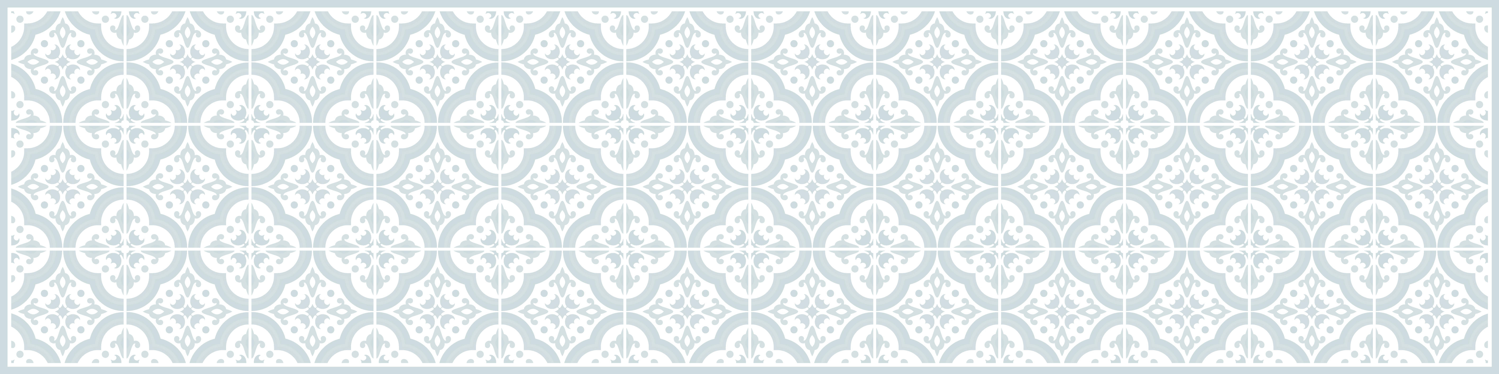 LISBONA - Tapis en vinyl cuisine poudre bleu lisbonne 48x198 cm