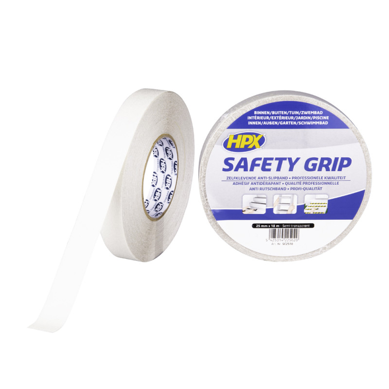 Ruban adhésif Safety Grip semi-transparent 25 mm x 18 m HPX